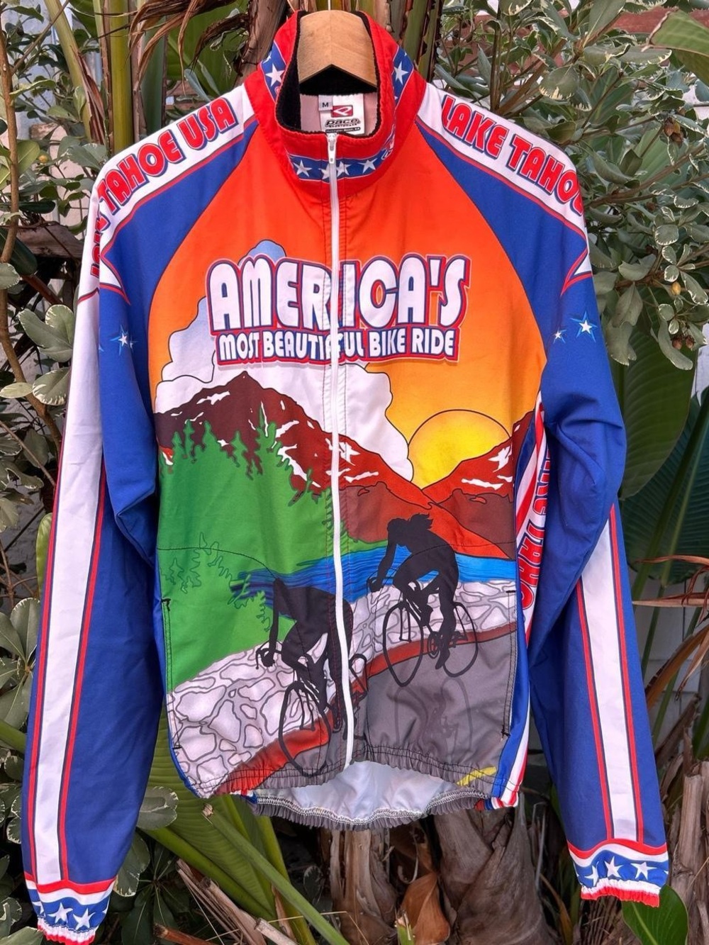 Vintage 1990s Pace Lake Tahoe Bike Ride Cycling Jacket Made USA M